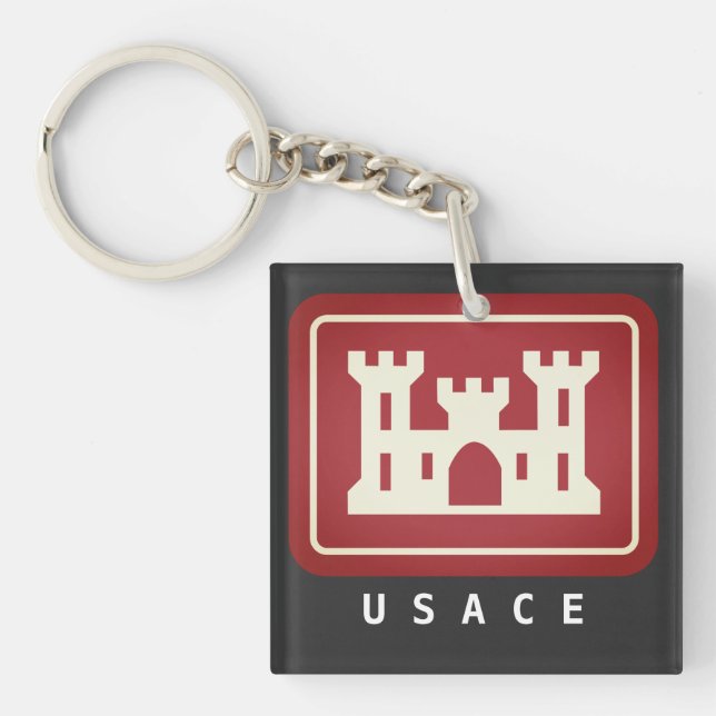 USACE Logo & Text Key Ring (Front)
