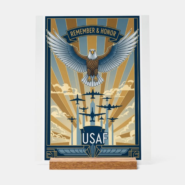 USAF Art Deco Acrylic Sign (Front)