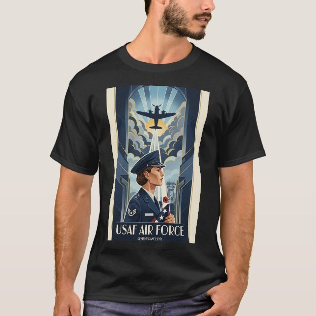 USAF Art Deco T-Shirt Remembrance Day Edition (Front)
