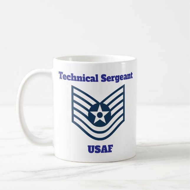 USAF Technical Sergeant Insignia Coffee Mug (Left)