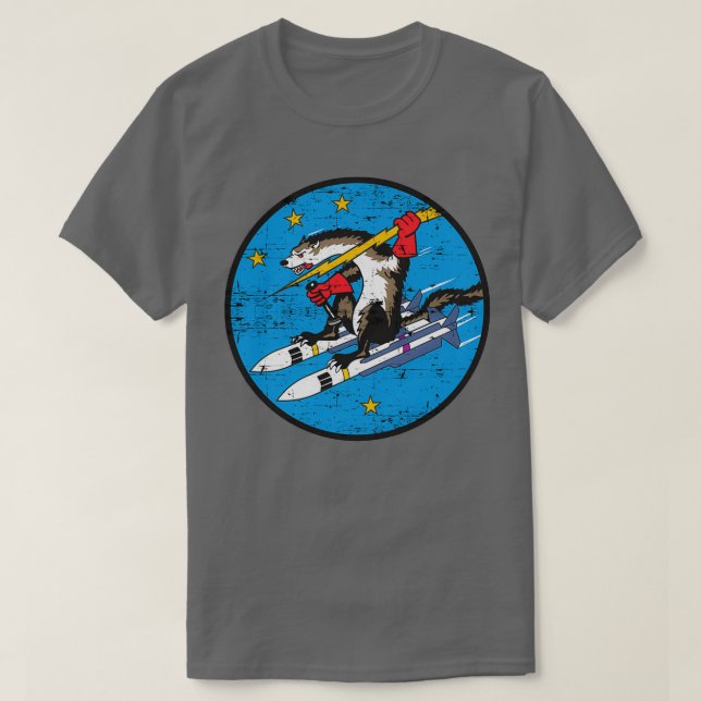 USAF Wild Weasel Grunge Style  T-Shirt (Design Front)