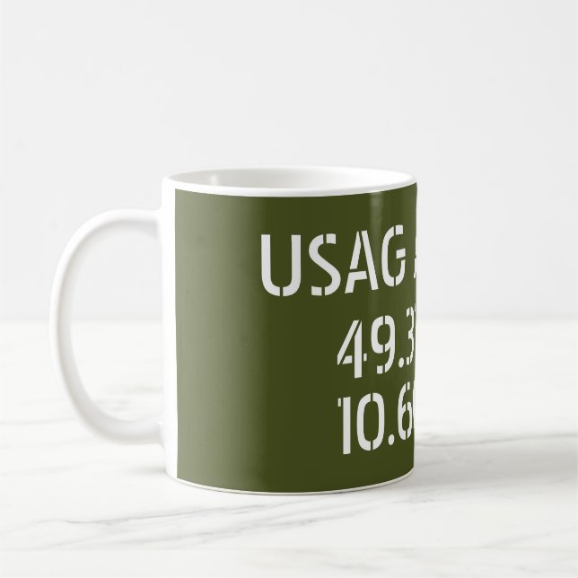 USAG Ansbach Latitude Longitude  Coffee Mug (Left)