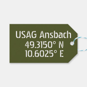 USAG Ansbach Latitude Longitude Gift Tags