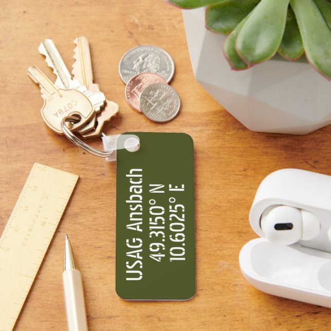 USAG Ansbach Latitude Longitude  Key Ring (Desk)
