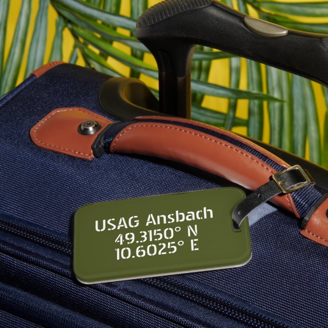USAG Ansbach Latitude Longitude  Luggage Tag (Front Insitu 3)