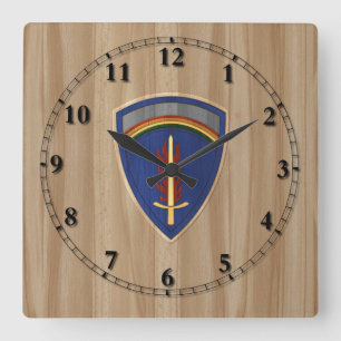 USAREUR shoulder patch (wood inlay look) Square Wall Clock