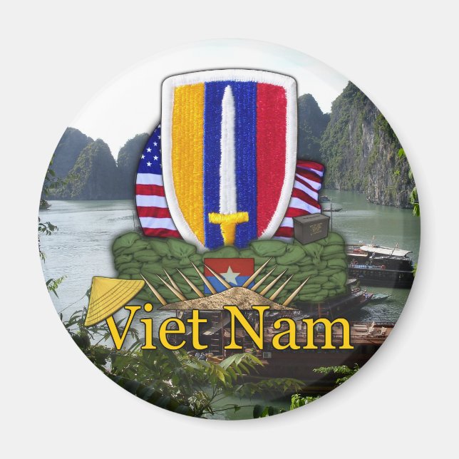 USARV Vietnam war patch Veterans Fridge Magnet (Front)