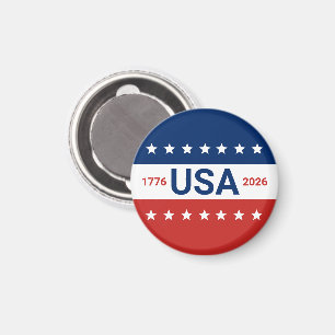 USA's 250th Anniversary 1776 2026 Red White Blue Magnet