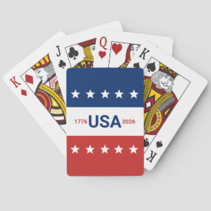 USA's 250th Anniversary 1776 2026 Red White Blue Playing Cards