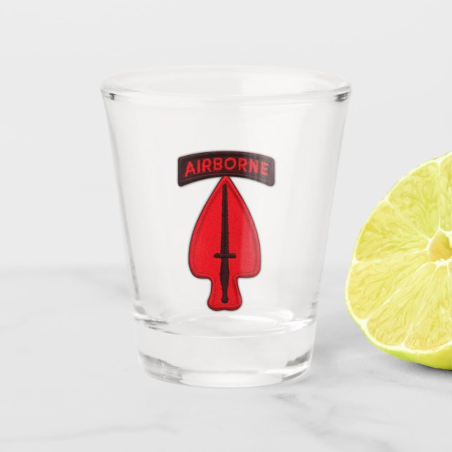 USASOC Special Ops Delta Force Veterans Vets Shot Glass (Front)