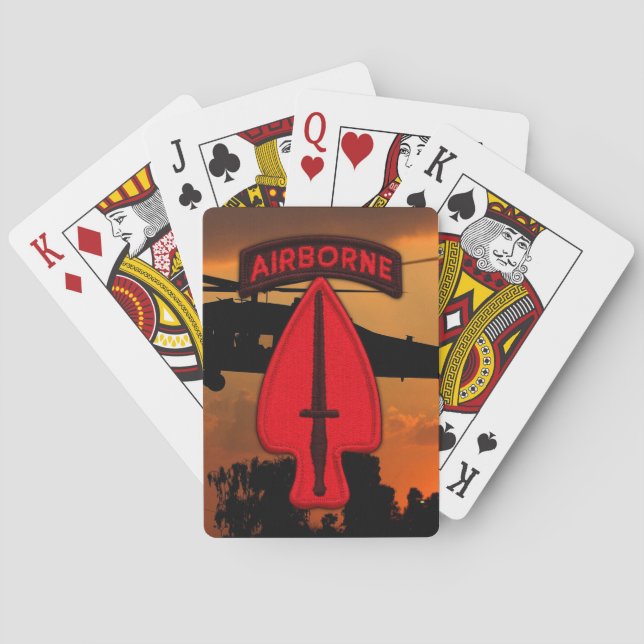 USASOC Special Ops Patch Veterans Playing Cards (Back)