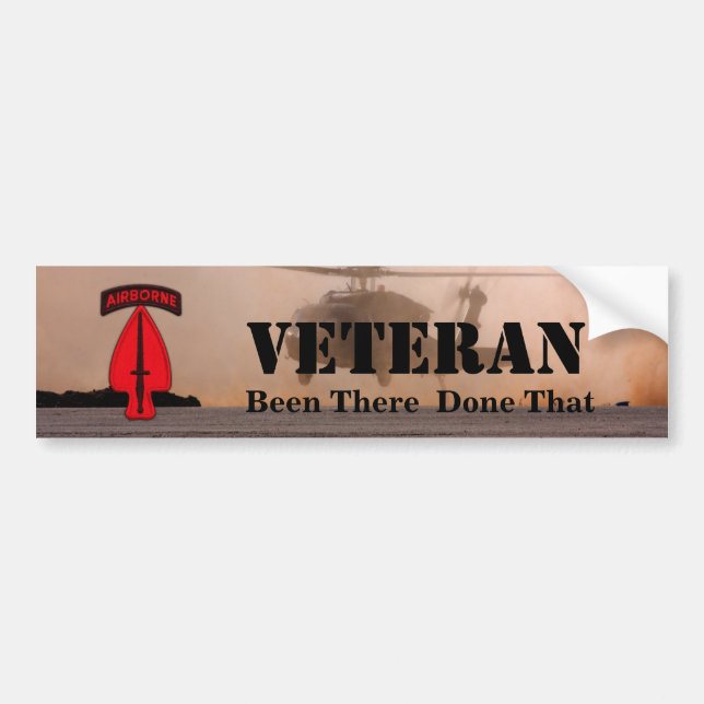usasoc special ops veterans vets bumper sticker (Front)