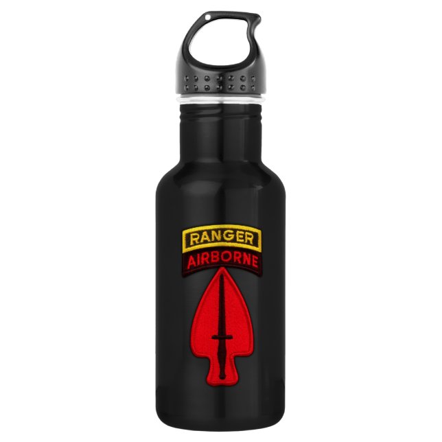 USASOC USSOCOM Special Ops Patch 532 Ml Water Bottle (Front)