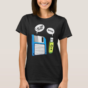 Usb Diskette Floppy Disc Fathers Day Computer Prog T-Shirt