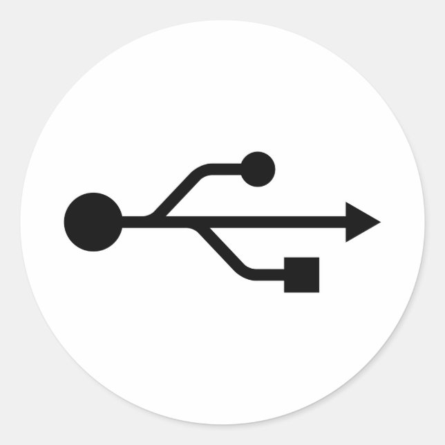 USB Logo Classic Round Sticker (Front)