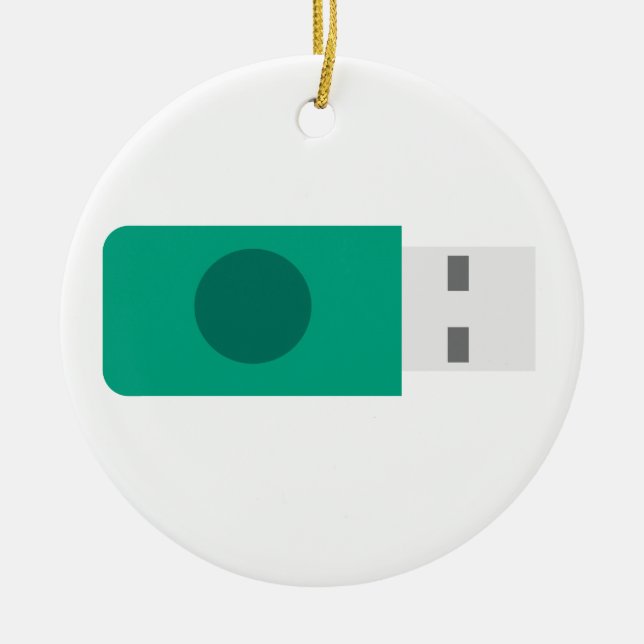 USB Stick Ceramic Tree Decoration (Front)