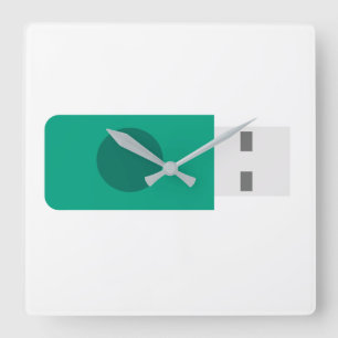USB Stick Square Wall Clock