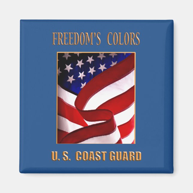 USCG 2 Inch Square Magnet. Magnet (Front)
