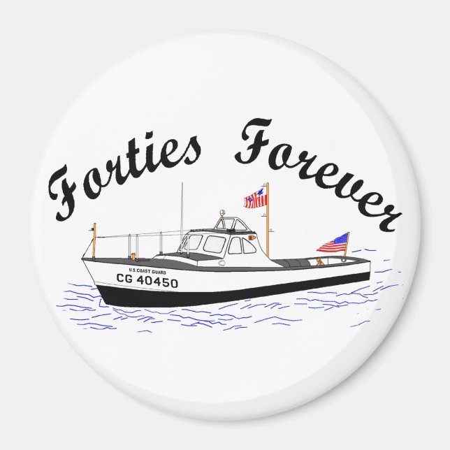 USCG 40 Foot Utility Boat Large # 40450 Clip Art Magnet (Front)