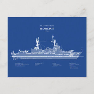 USCG Cutter Hamilton whec-715 - ABD Postcard