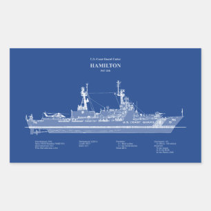 USCG Cutter Hamilton whec-715 - ABD Rectangular Sticker