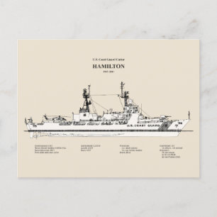USCG Cutter Hamilton whec-715 - SBD Postcard
