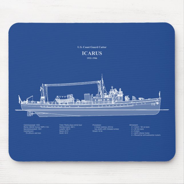 USCG Cutter Icarus wpc-110 - ABD Mouse Mat (Front)