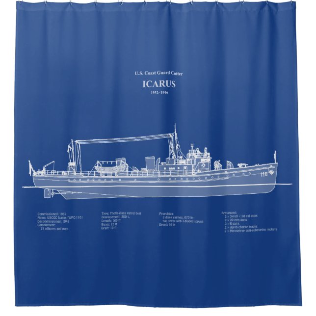 USCG Cutter Icarus wpc-110 - ABD Shower Curtain (Front)