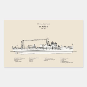 USCG Cutter Icarus wpc-110 - SBD Rectangular Sticker