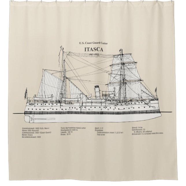 USCG Cutter Itasca - SBD Shower Curtain (Front)