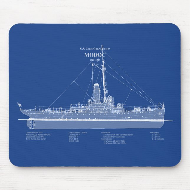 USCG Cutter Modoc wpg-46 - ABD Mouse Mat (Front)