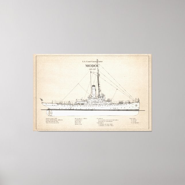 USCG Cutter Modoc wpg-46 - SBD Canvas Print (Front)
