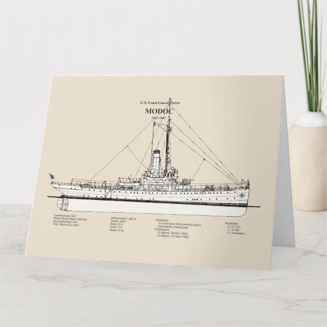 USCG Cutter Modoc wpg-46 - SBD Thank You Card (Front)
