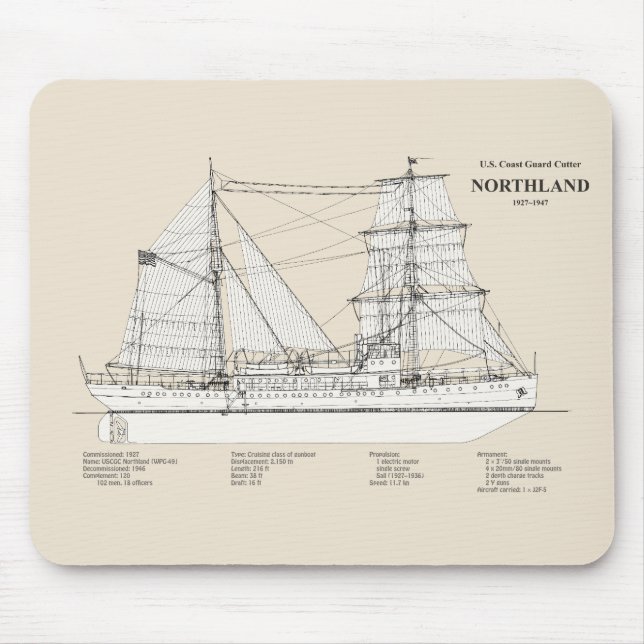 USCG Cutter Northland wpg-49 - SBD Mouse Mat (Front)