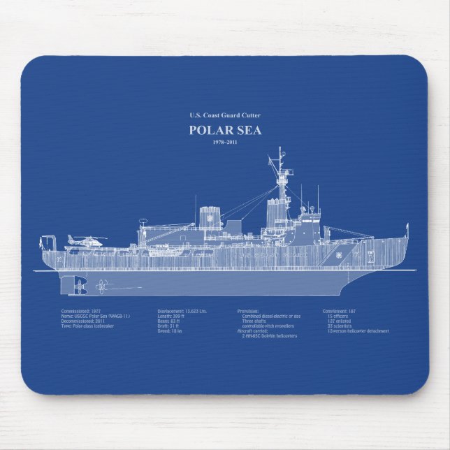 USCG Cutter Polar Sea wagb-11 - ABD Mouse Mat (Front)