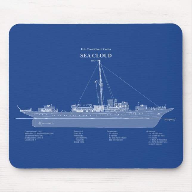 USCG Cutter Sea Cloud wpg-284 – ABD Mouse Mat (Front)