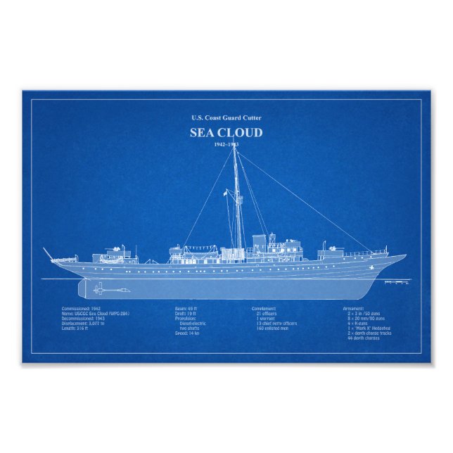 USCG Cutter Sea Cloud wpg-284 – ABD Photo Print (Front)