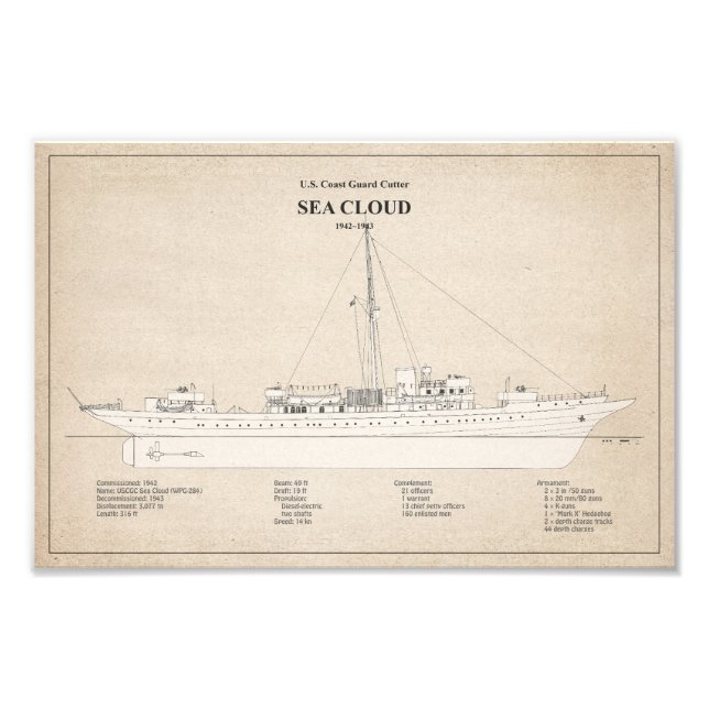 USCG Cutter Sea Cloud wpg-284 - SBD Photo Print (Front)