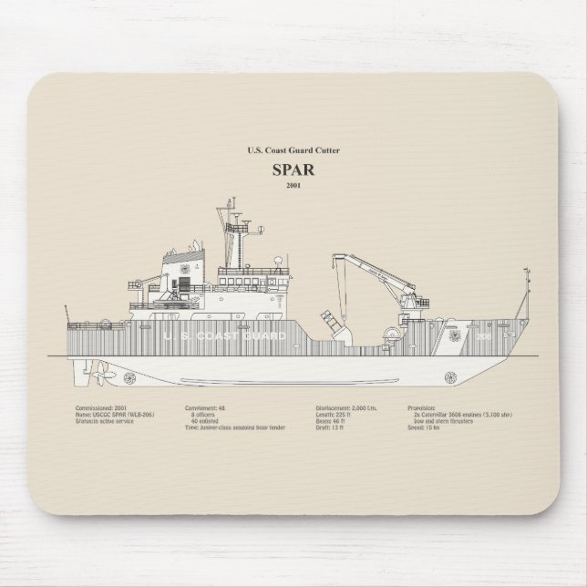 USCG Cutter Spar wlb-206 - SBD Mouse Mat (Front)