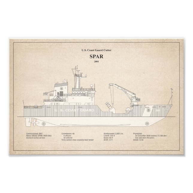 USCG Cutter Spar wlb-206 - SBD Photo Print (Front)