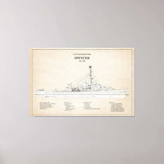 USCG Cutter Spencer wpg-36 - SBD Canvas Print (Front)