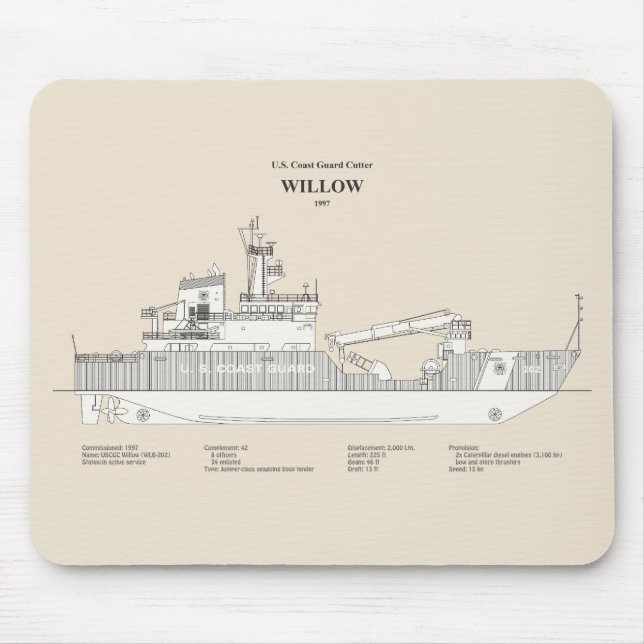 USCG Cutter Willow wlb-202 - SBD Mouse Mat (Front)