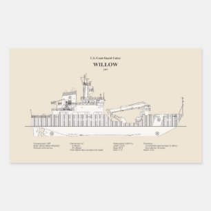 USCG Cutter Willow wlb-202 - SBD Rectangular Sticker