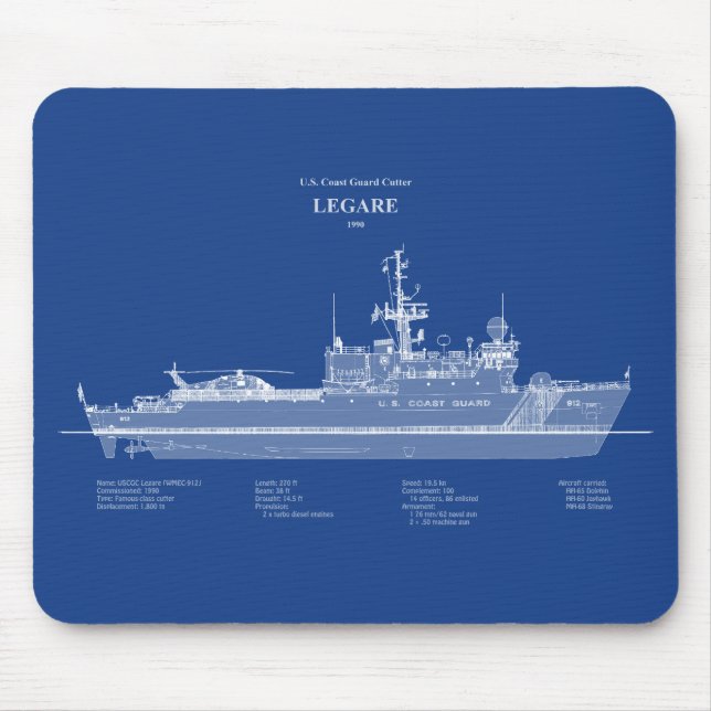 USCG Legare wmec-912 – ABD Mouse Mat (Front)