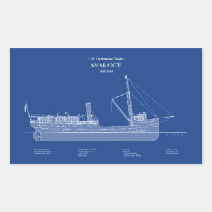 USCG Lighthouse Tender Amaranth - ABD Rectangular Sticker