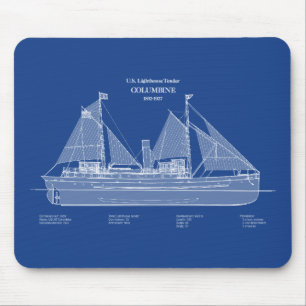 USCG Lighthouse Tender Columbine – ABD Mouse Mat