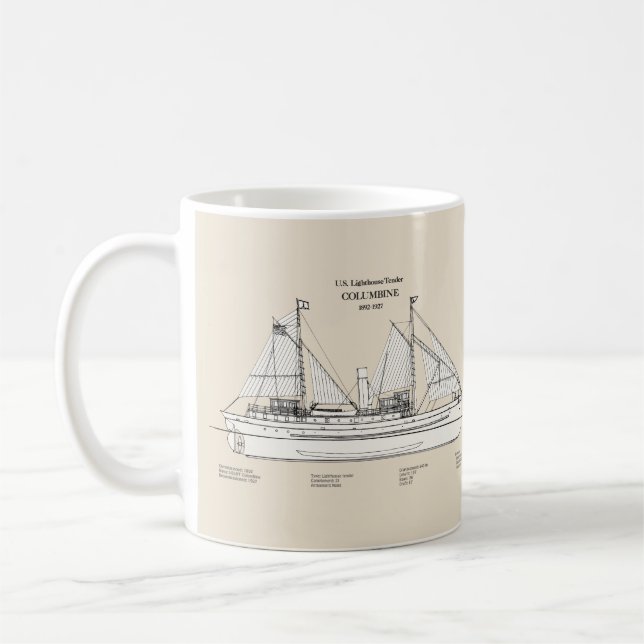 USCG Lighthouse Tender Columbine - SBD Coffee Mug (Left)
