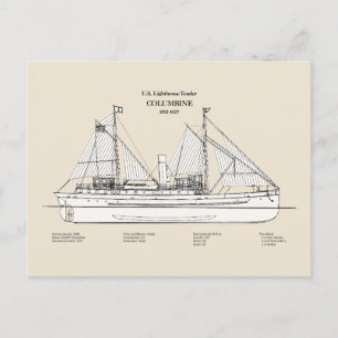 USCG Lighthouse Tender Columbine - SBD Postcard