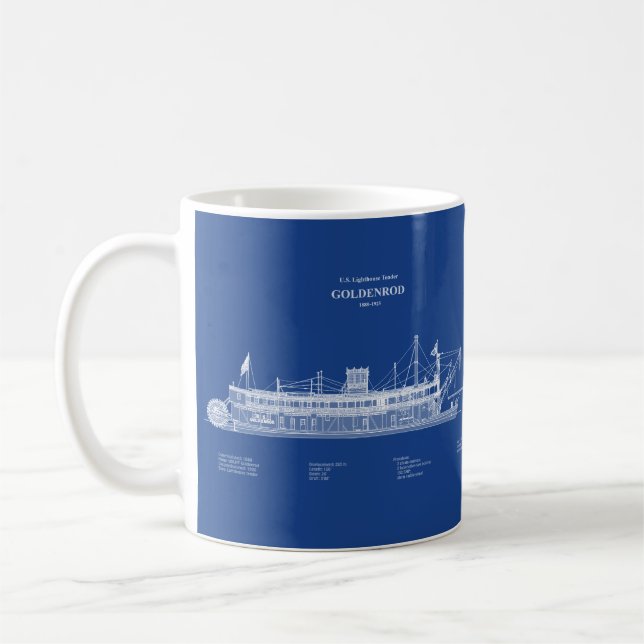 USCG Lighthouse Tender Goldenrod – ABD Coffee Mug (Left)