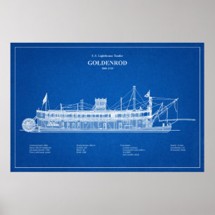 USCG Lighthouse Tender Goldenrod – ABD Poster